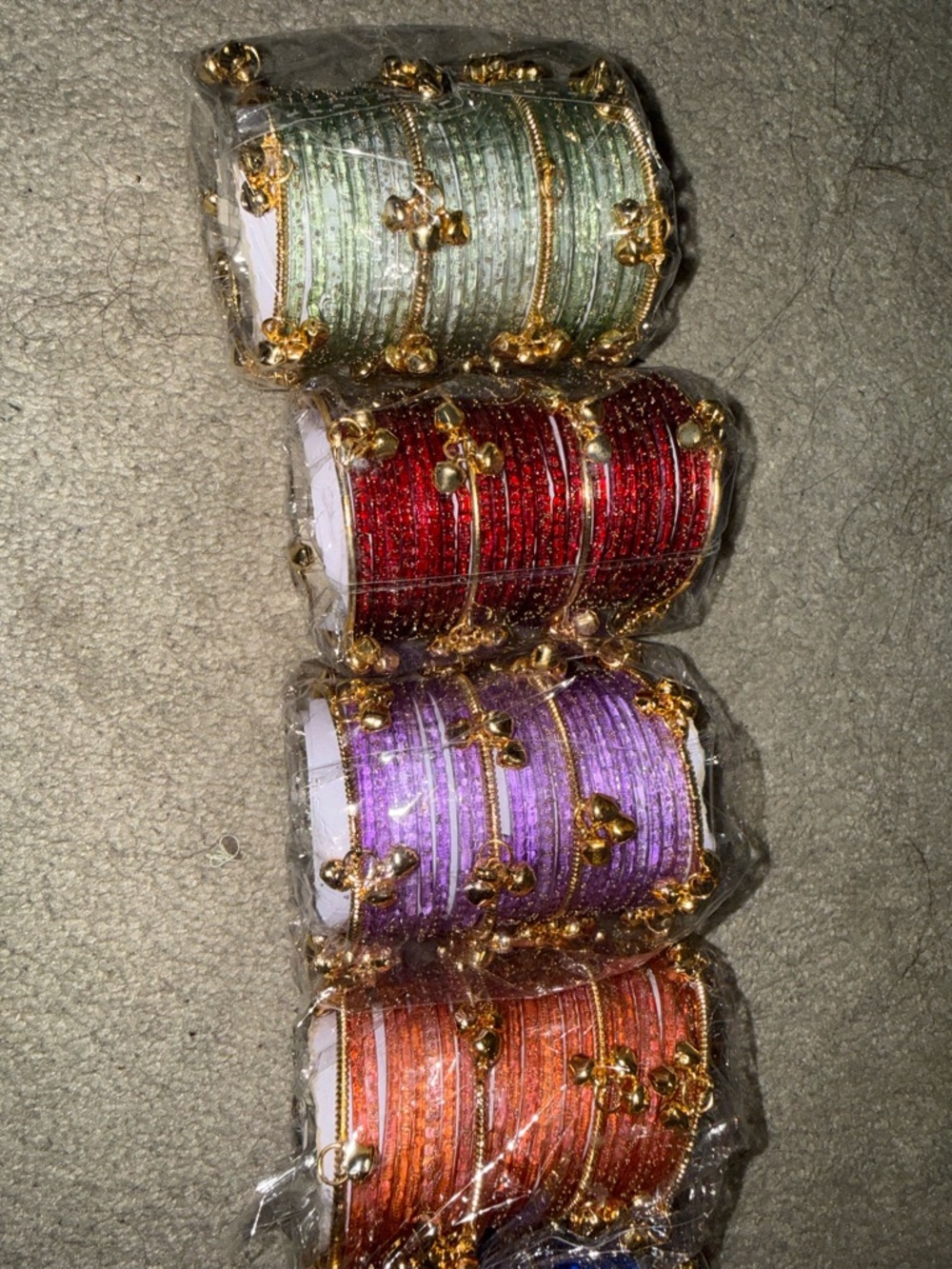 Gold Kashmiri Bangle Multicolor Set